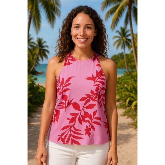 Old Navy Sm Shirt Summer Sleeveless Tank Top High-neck Lightweight Keyhole Back - Picture 1 of 8